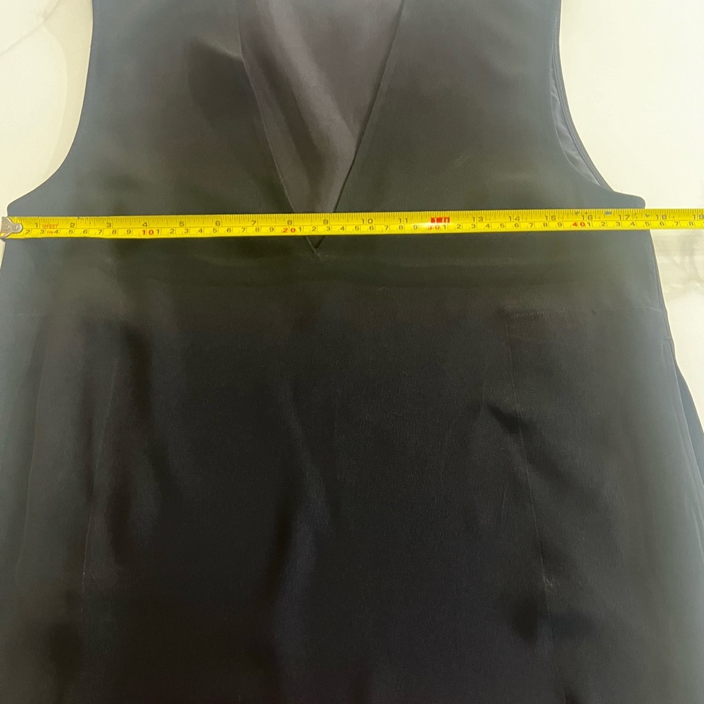 HELMUT LANG black deep v-neck mini dress with pockets size small - Picture 7 of 10